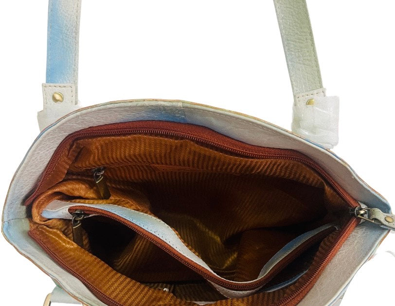 Aspire hand-painted leather bag