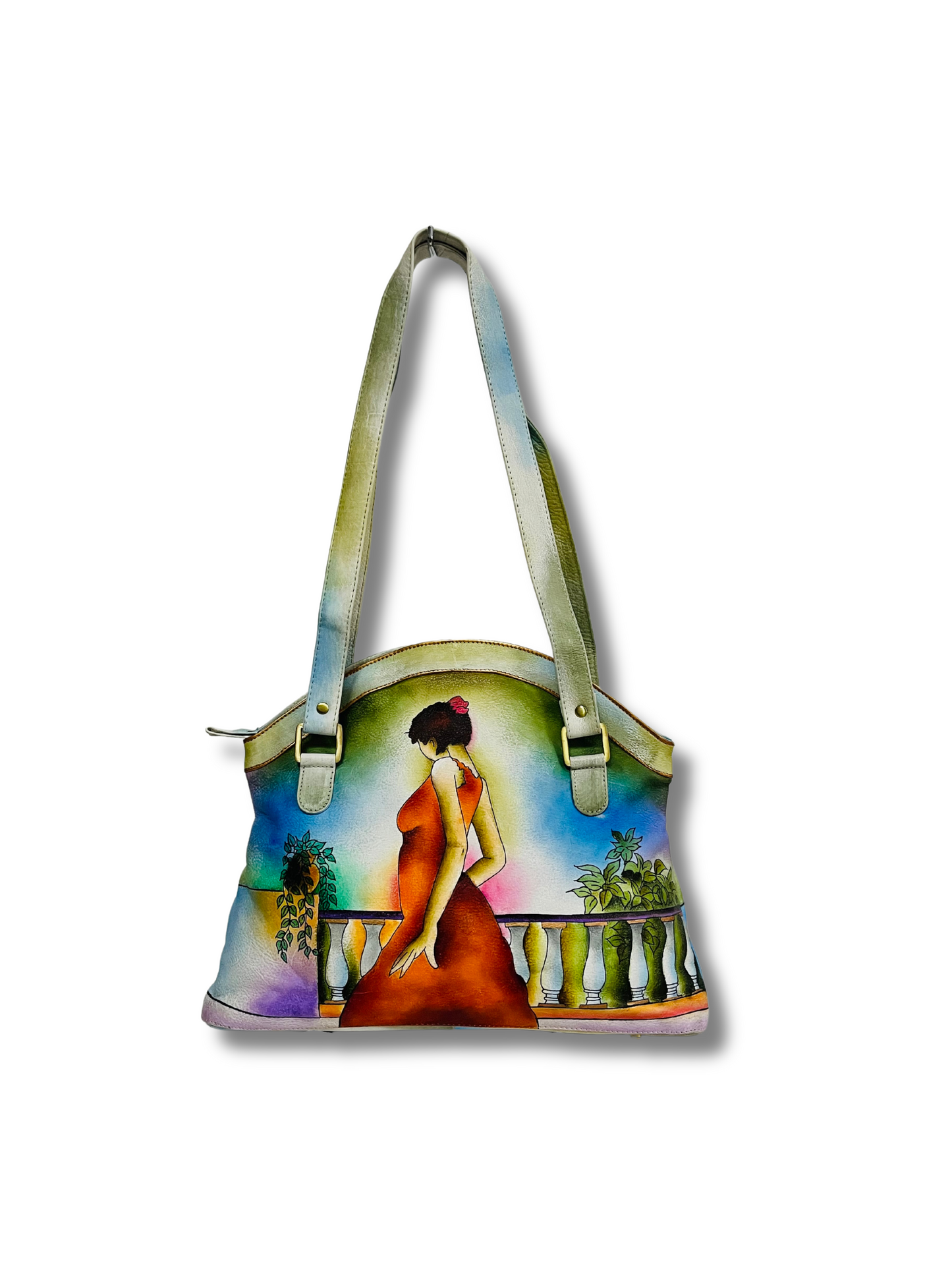 Aspire hand-painted leather bag
