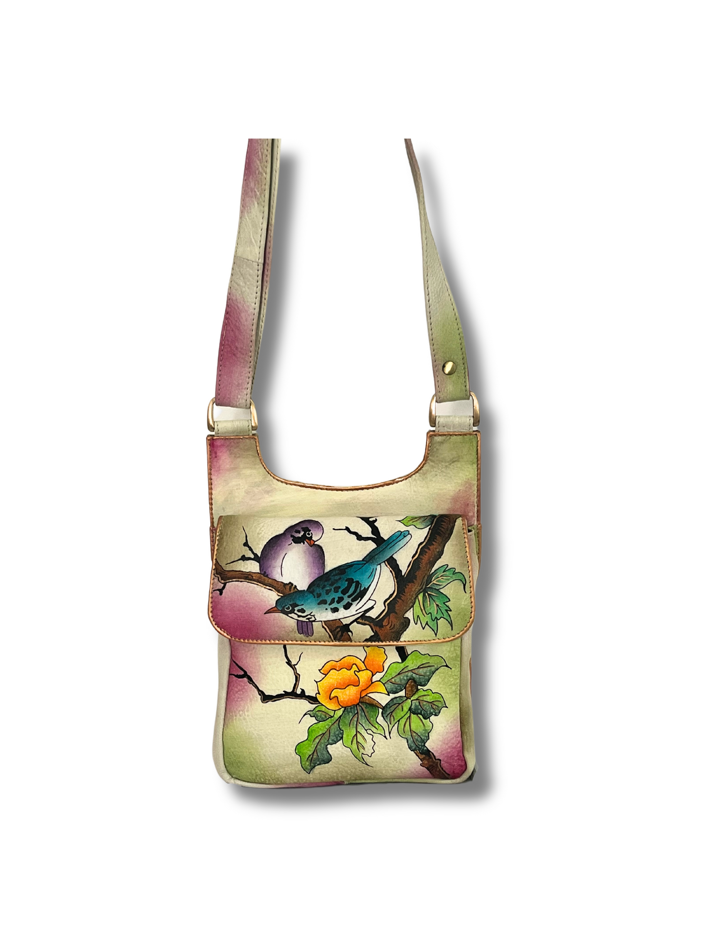Amour hand-painted leather bag