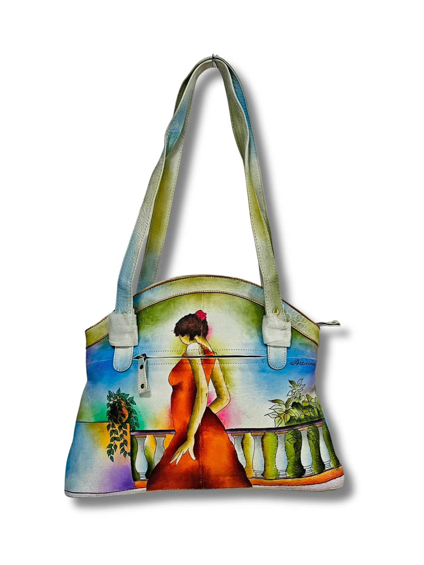 Aspire hand-painted leather bag