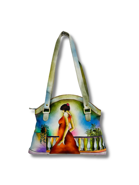 Aspire hand-painted leather bag